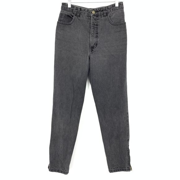 VTG 90s Marciano For Guess Tapered Leg Jean Womens Sz 27" Washed Black Zip Ankle - Picture 1 of 8
